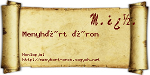 Menyhárt Áron névjegykártya