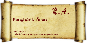 Menyhárt Áron névjegykártya